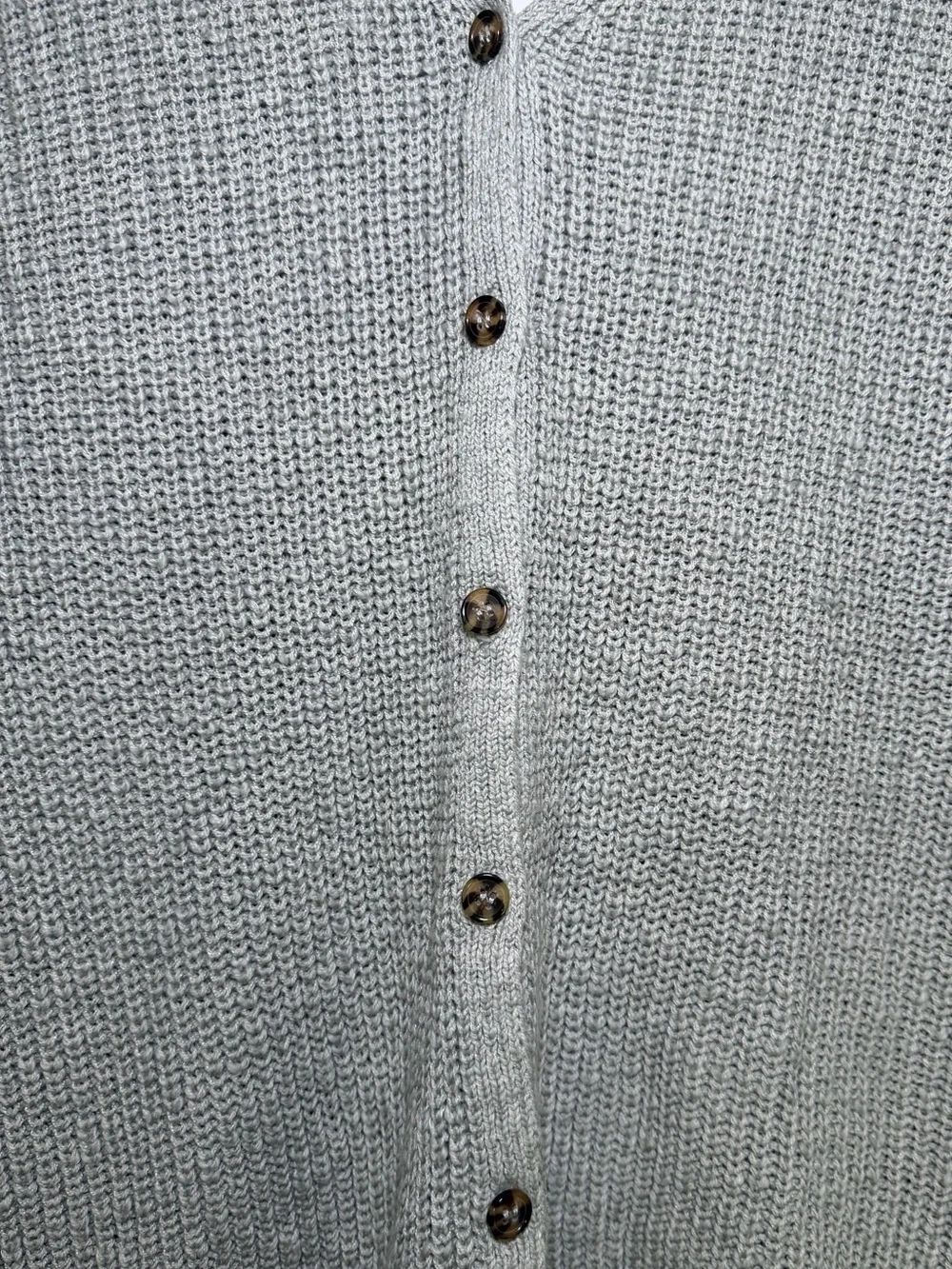 Hippie Rose Gray‎ Knit Cardigan V Neck Button Sweater Coastal Academia Size S